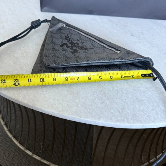 MCM GRAY Canvas and leather Triangle Shoulder Bag - Picture 10 of 14